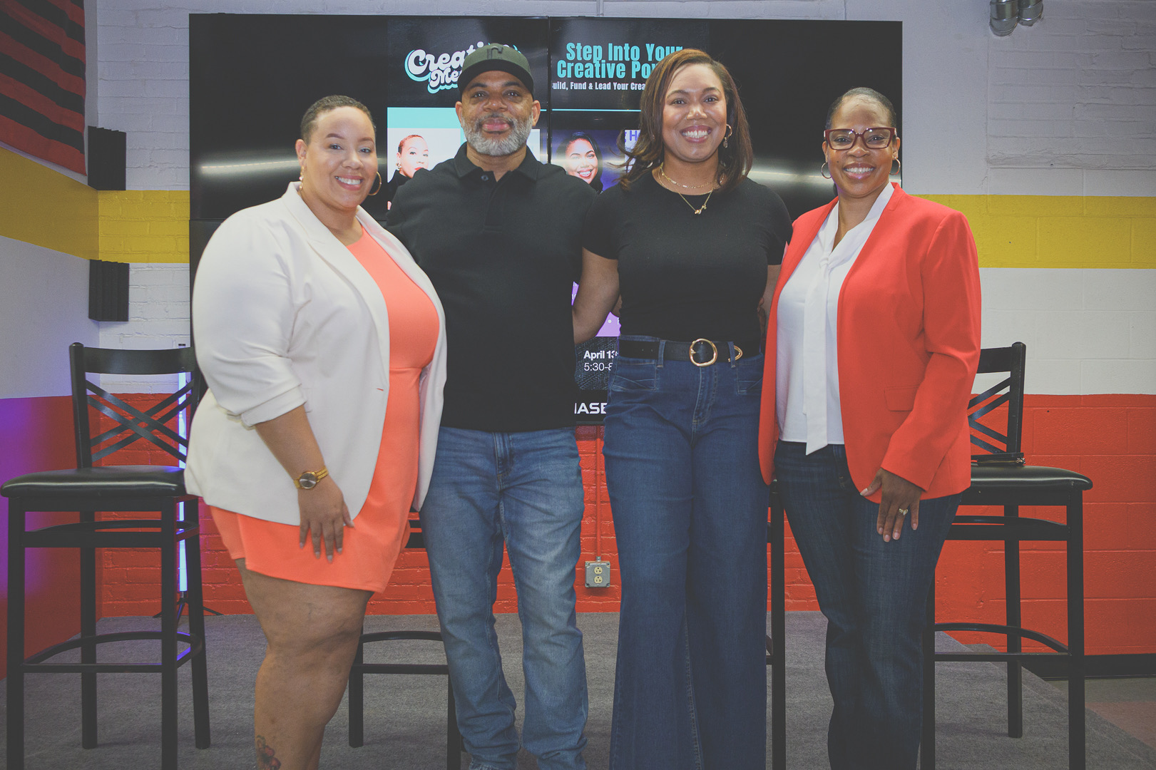 Nikki B with panelists at the Creative Power conference