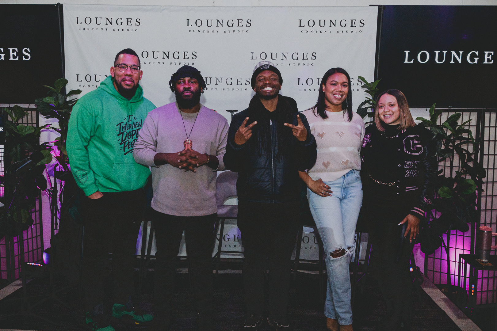 Nikki B with content creators at Lounges Content Studio